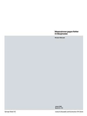 cover image of Massnahmen gegen Fehler im Bauprozess